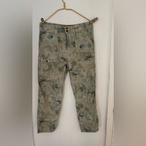 Anthropologie Green and Blue Cropped Pants